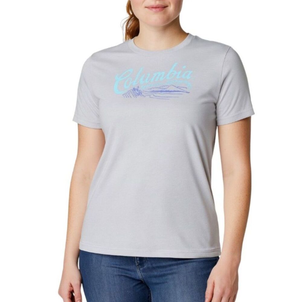 Columbia Women’s Script Logo Graphic T-Shirt | Size Medium